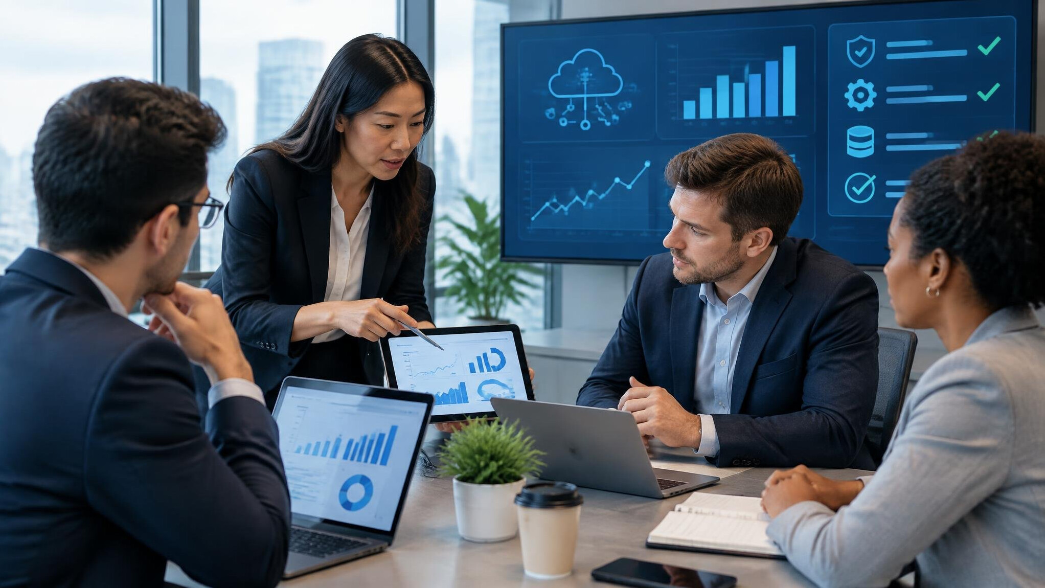 business team analyzing data