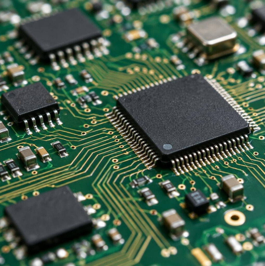 Close-up of an electronic circuit board